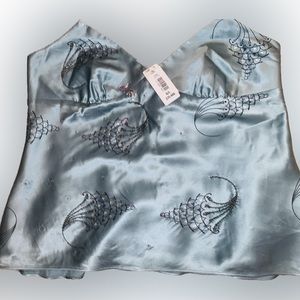 Laundry, delicate top, silk, color light teal NWT